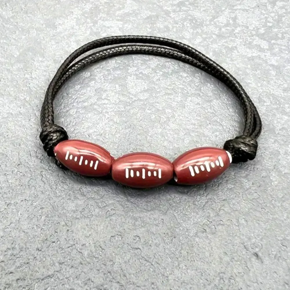 Unisex kids' football adjustable charm bracelet - Picture 3 of 5